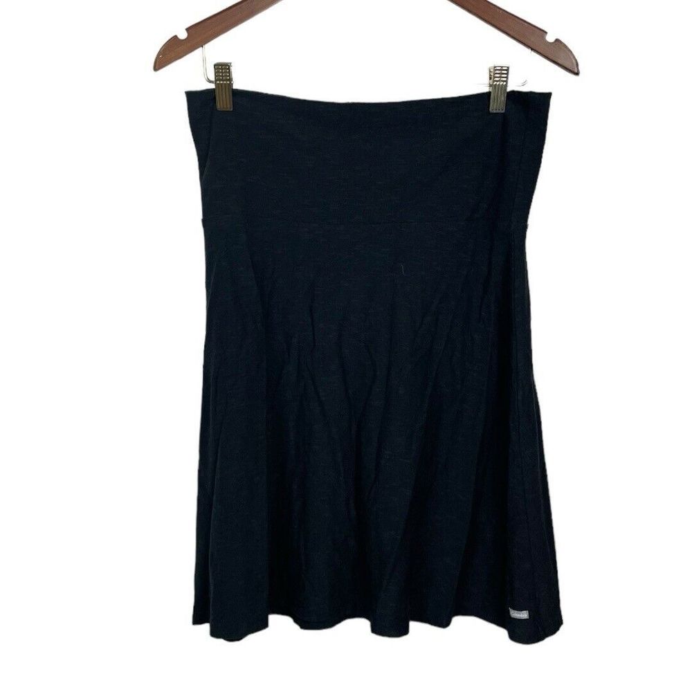 Columbia Women's Small A-Line Casual Skirt Pull On Black Space Dye Cotton Blend